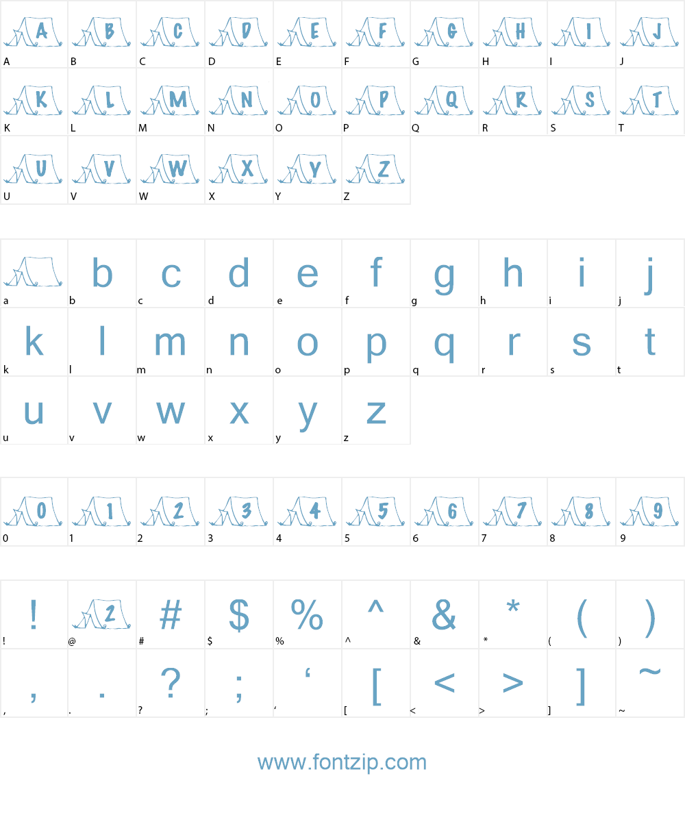 Summer's Tents Font Character